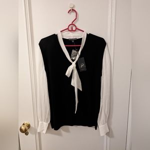 Adrianna Papell Tie Vest Blouse size M